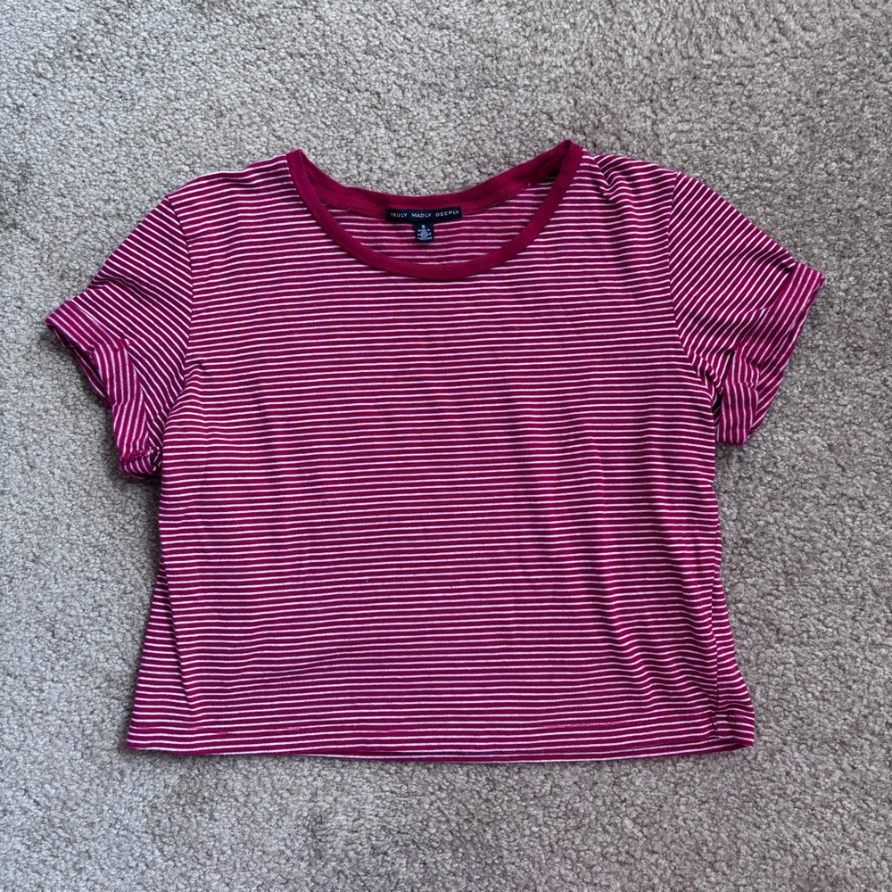 truly madly deeply striped crop top